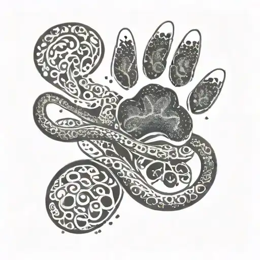 Cat And Dog Paw Print Combined With Infinity Sign Intertwined