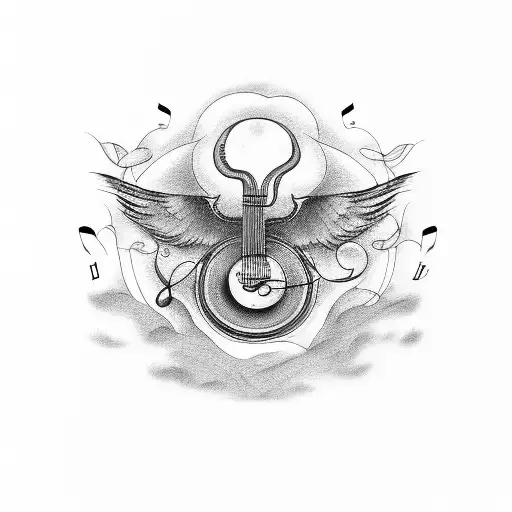 A Banner With A Qoute About Music And Fire