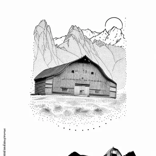 Garmisch Partenkirchen Hay Barn With Mountains In The Background