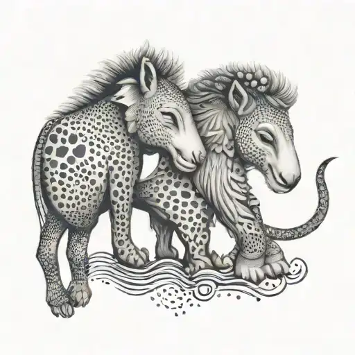 Friendship Tatto Idea For 2 Animal