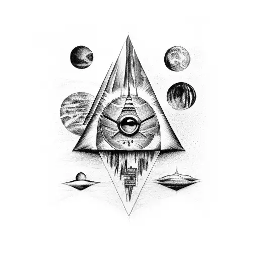 The Drawing Of The Album The Dark Side Of The Moon From Pink Floyd