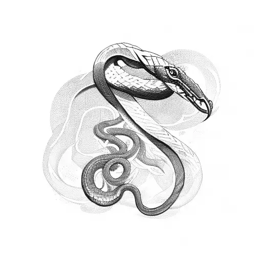 Snake Wrapped Aroundthe Blade Of A Sword