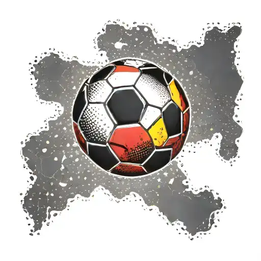 A Sleek Design Of A Football With The Colors Of The German Flag
