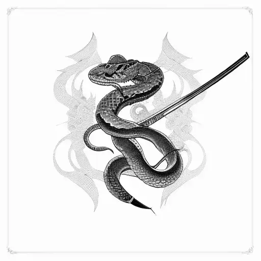 Samurai Who Sword A Snake