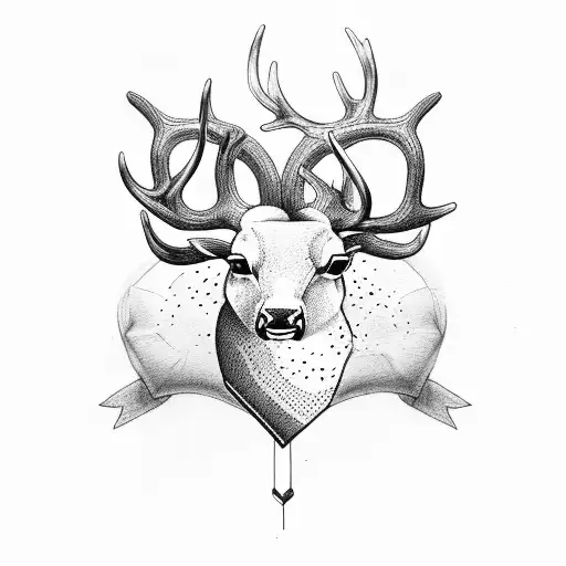 Human Heart With Deer Horn