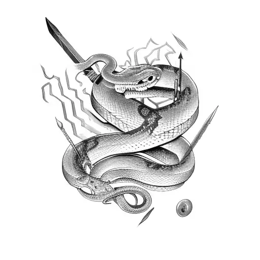 Snake Around A Sword For The Forearm