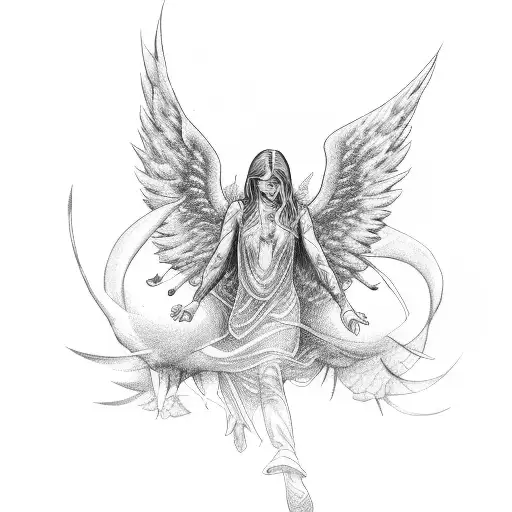 A Guardian Angel With Outstretched Wings