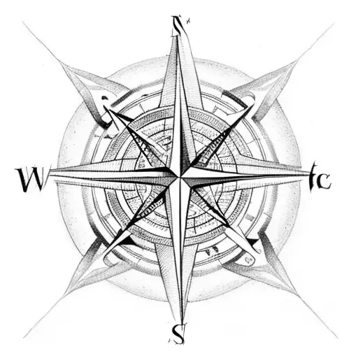 A Compass Rose With Musical Symbols Instead Of Cardinal Directions