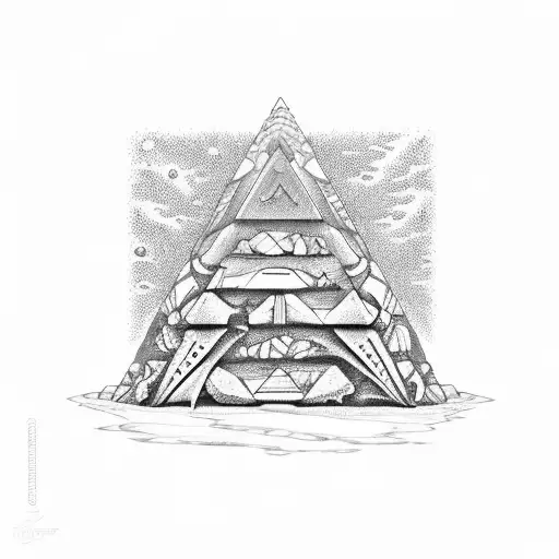 A Pyramid With A Coral Snake Around It