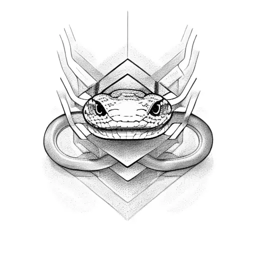 Snake Wrap On Hand And His Head Is On Chest