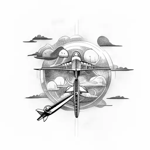 Airplane With Clouds