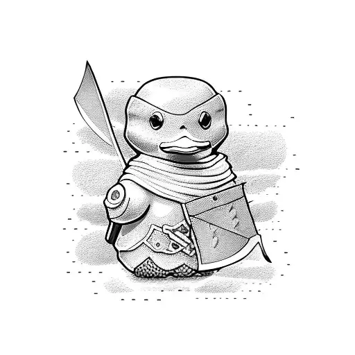 Yellow Rubber Duck Holding A Sword