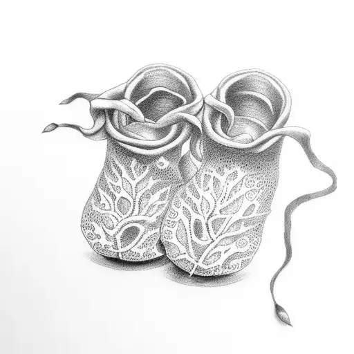 2 Baby Feets Made Of Leaft