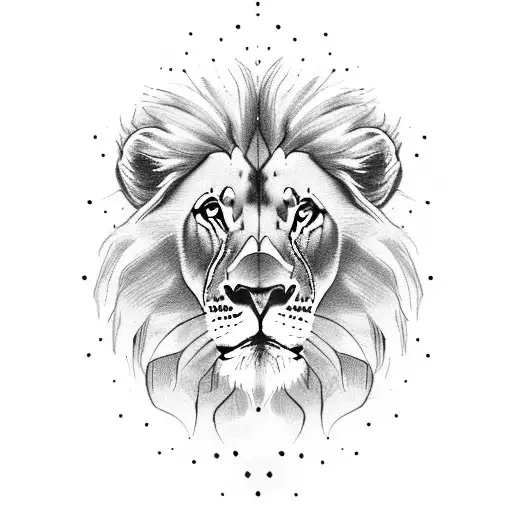 Puppy Lion Watching Himself In Mirror Big Lion