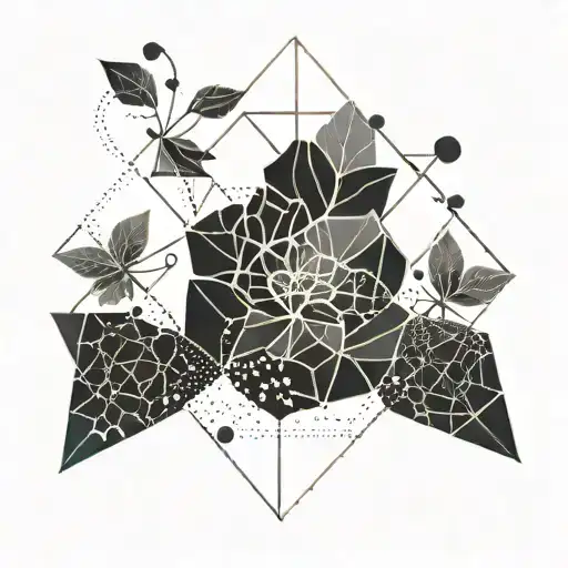 Abstract Geometric Design With Hidden Flower Motifs Symbolizing Love