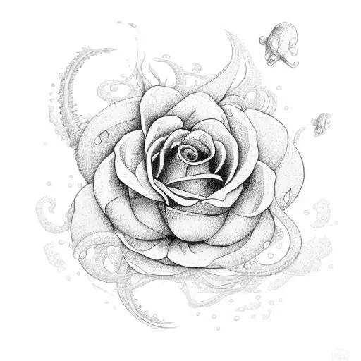 Genetle Flower And Sea On The Background