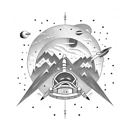 Astronaut Over Mountain