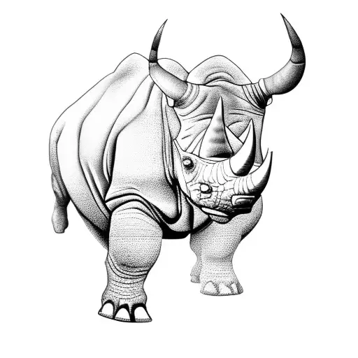 Dad And Daughter Rhinos