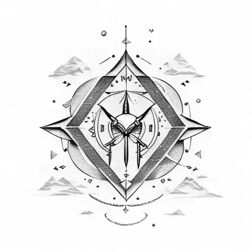 Sagittarius And North Arrow