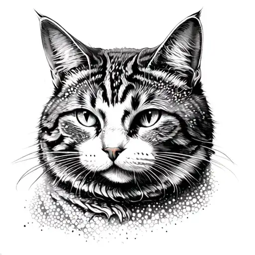 Cat Yakuza Sleeve Tattoo Knife