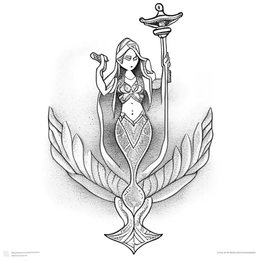 A Mermaid Holding A Gavel And Wearing A Lawyer's Robe
