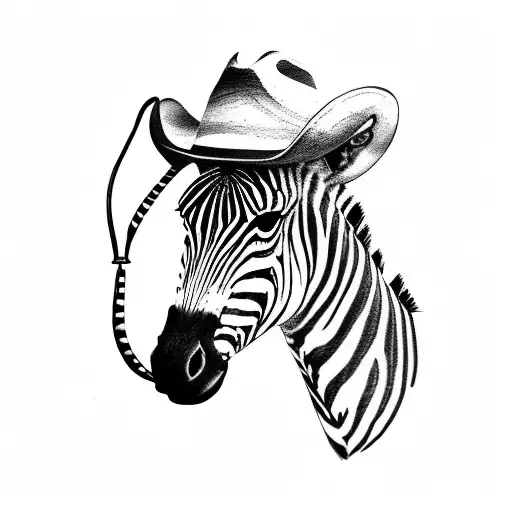 Full Body Zebra With Cowboy Hat And Cowboy Boots