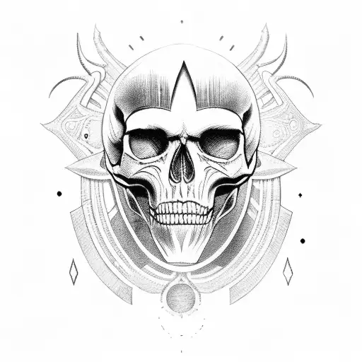 Abunis With A Skeleton Head In His Hand Above The Eye Of Ra