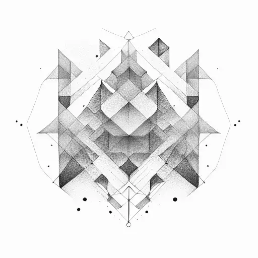 An Abstract Design Combining Geometric Shapes And Smoke