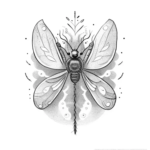 Black Moths Wirh Wildflowers With Mushrooms Arm Sleeve