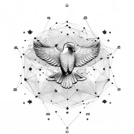 A Constellation Of Birds Forming The Shape Of An Eagle