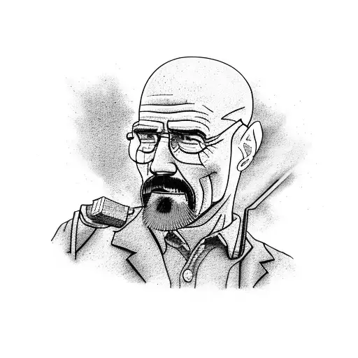 A Breaking Bad Themed Tattoo With Walter White Holding A Soldering Iron Instead Of A Beaker