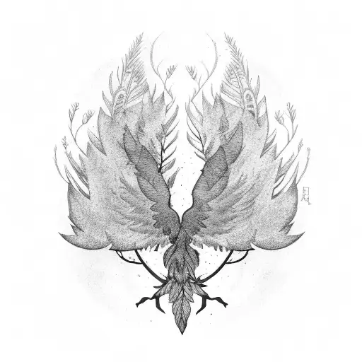 Pine Tree With Wings As Leaves