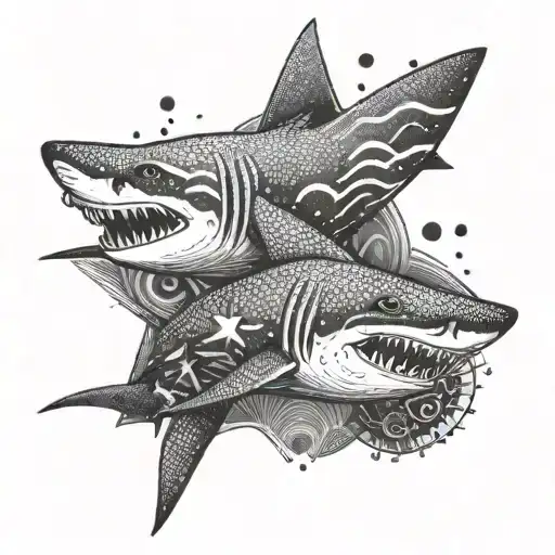 Nautical Star And Shark