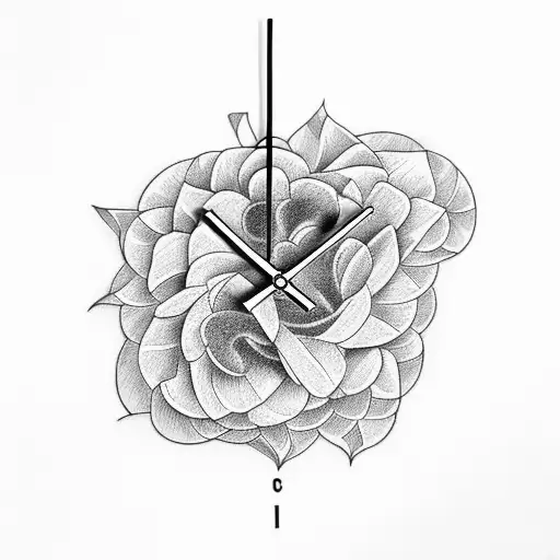 Clock With Gardenia And Mockingbird