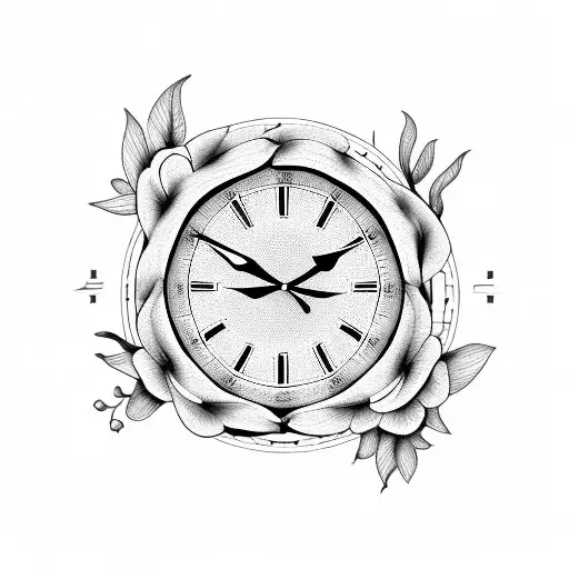 Clock With Gardenia And Mockingbird