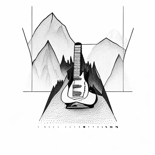 Guitar With Applachian Mountains