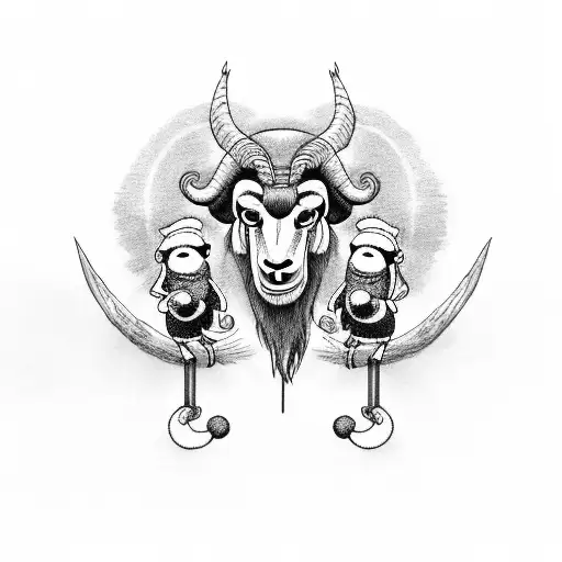 Ram With Sock Monkey Riding It Wi