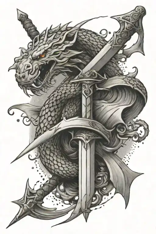 Sword And Snak Side And A Wave