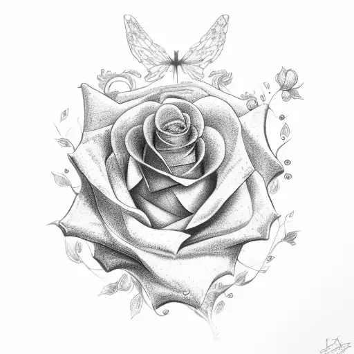 Beauty And The Beast Rose With Beauty Spelled In The Stem