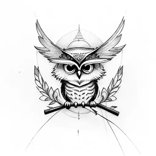 A Majestic Owl Perched On A Fishing Rod