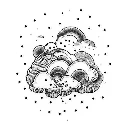 Crying Cloud On Top Rainbow Cartoon Expression