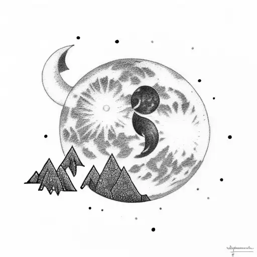 Waxing Crescent Moon And Full Moon