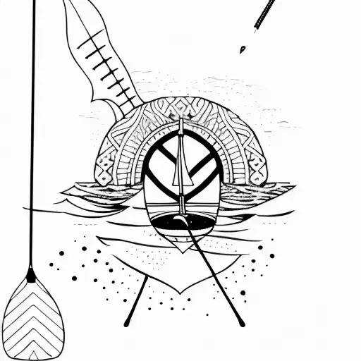 A Majestic Paddleboard Gliding Through Calm Waters With A Breathtaking Sunset In The Background