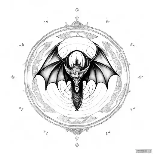 Dragon Sleeve With A Mix Of Bat Wings With Life Circle Mandala
