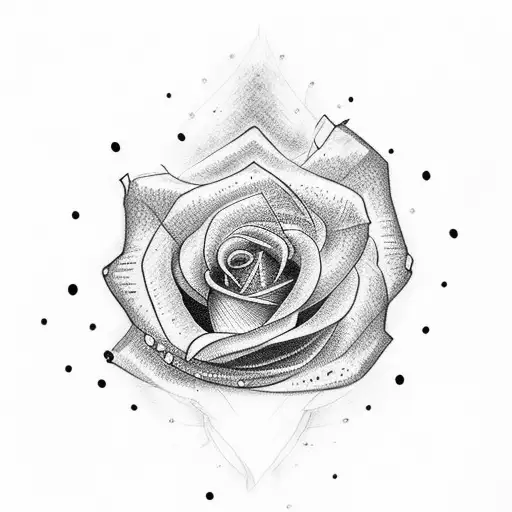 A Dotwork Tattoo Of Cartola Wearing A Fluminense Football Club Jersey And Holding A Rose