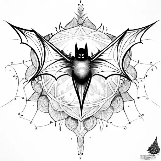 Bat Wings With Mandala Along With Spider Webs A Full Arm Sleeve