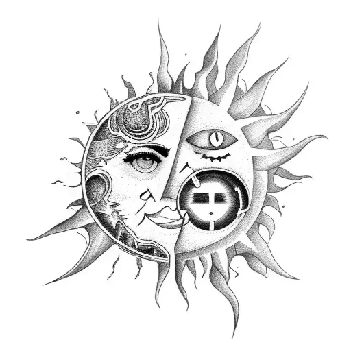 2 Different Matching Sun And Moon With The Words No Matter What Underneath It