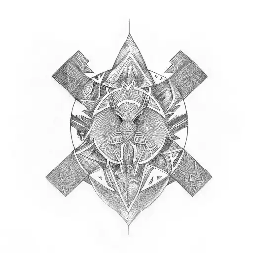 African Tribal-inspired Technology Symbols For Forearm