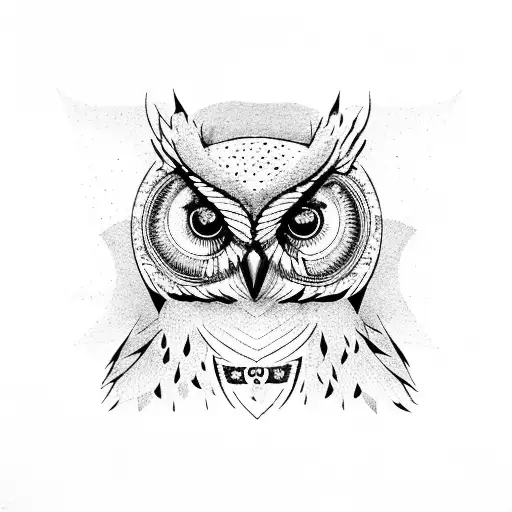 Owl With Boho Moon And Ornamental Timeline