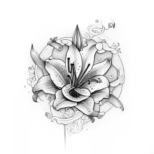 Forearm With Lily Flowers